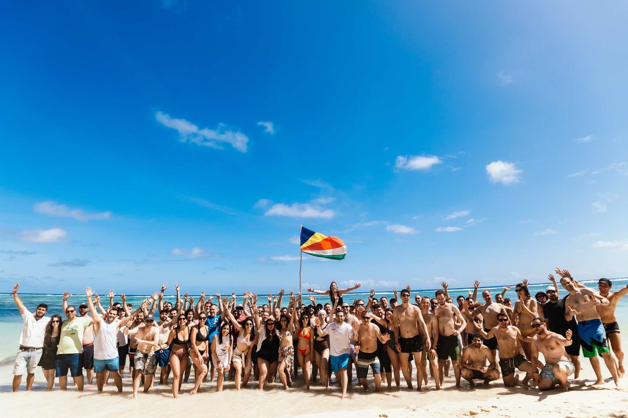 Granulate group photo in the Seychelles